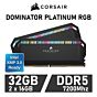 CORSAIR DOMINATOR PLATINUM RGB 32GB Kit DDR5-7200 CL34 1.45v CMT32GX5M2X7200C34 Desktop Memory by corsair at Rebel Tech