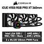 CORSAIR iCUE H150i RGB PRO XT 360mm CW-9060045 Liquid Cooler by corsair at Rebel Tech