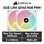 CORSAIR iCUE LINK QX140 RGB 140mm PWM CO-9051008 White Case Fans - 2 Pack by corsair at Rebel Tech