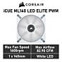 CORSAIR iCUE ML140 LED ELITE 140mm PWM CO-9050130 Case Fan by corsair at Rebel Tech