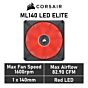 CORSAIR ML140 LED ELITE 140mm PWM CO-9050123 Case Fan by corsair at Rebel Tech