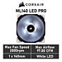 CORSAIR ML140 LED PRO 140mm PWM CO-9050046 Case Fan by corsair at Rebel Tech