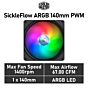 Cooler Master SickleFlow ARGB 140mm PWM MFX-B4DN-14NPA-R1 Case Fan by coolermaster at Rebel Tech