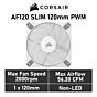 CORSAIR AF120 SLIM 120mm PWM CO-9050145 Case Fan by corsair at Rebel Tech