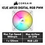 CORSAIR iCUE AR120 Digital RGB 120mm PWM CO-9050168 White Case Fan by corsair at Rebel Tech