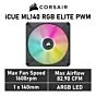 CORSAIR iCUE ML140 RGB ELITE 140mm PWM CO-9050114 Case Fan by corsair at Rebel Tech