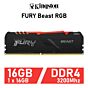 Kingston FURY Beast RGB 16GB DDR4-3200 CL16 1.35v KF432C16BBA/16 Desktop Memory by kingston at Rebel Tech