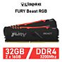 Kingston FURY Beast RGB 32GB Kit DDR4-3200 CL16 1.35v KF432C16BB1AK2/32 Desktop Memory by kingston at Rebel Tech