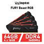 Kingston FURY Beast RGB 64GB Kit DDR4-3600 CL18 1.35v KF436C18BBAK4/64 Desktop Memory by kingston at Rebel Tech