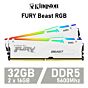 Kingston FURY Beast RGB 32GB DDR5-5600 CL36 1.25v KF556C36BWEAK2-32 Desktop Memory by kingston at Rebel Tech