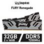 Kingston FURY Renegade 32GB Kit DDR5-7200 CL38 1.45v KF572C38RSK2-32 Desktop Memory by kingston at Rebel Tech