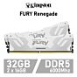 Kingston FURY Renegade 32GB Kit DDR5-6000 CL32 1.35v KF560C32RWK2-32 Desktop Memory by kingston at Rebel Tech