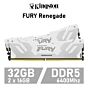 Kingston FURY Renegade 32GB Kit DDR5-6400 CL32 1.40v KF564C32RWK2-32 Desktop Memory by kingston at Rebel Tech