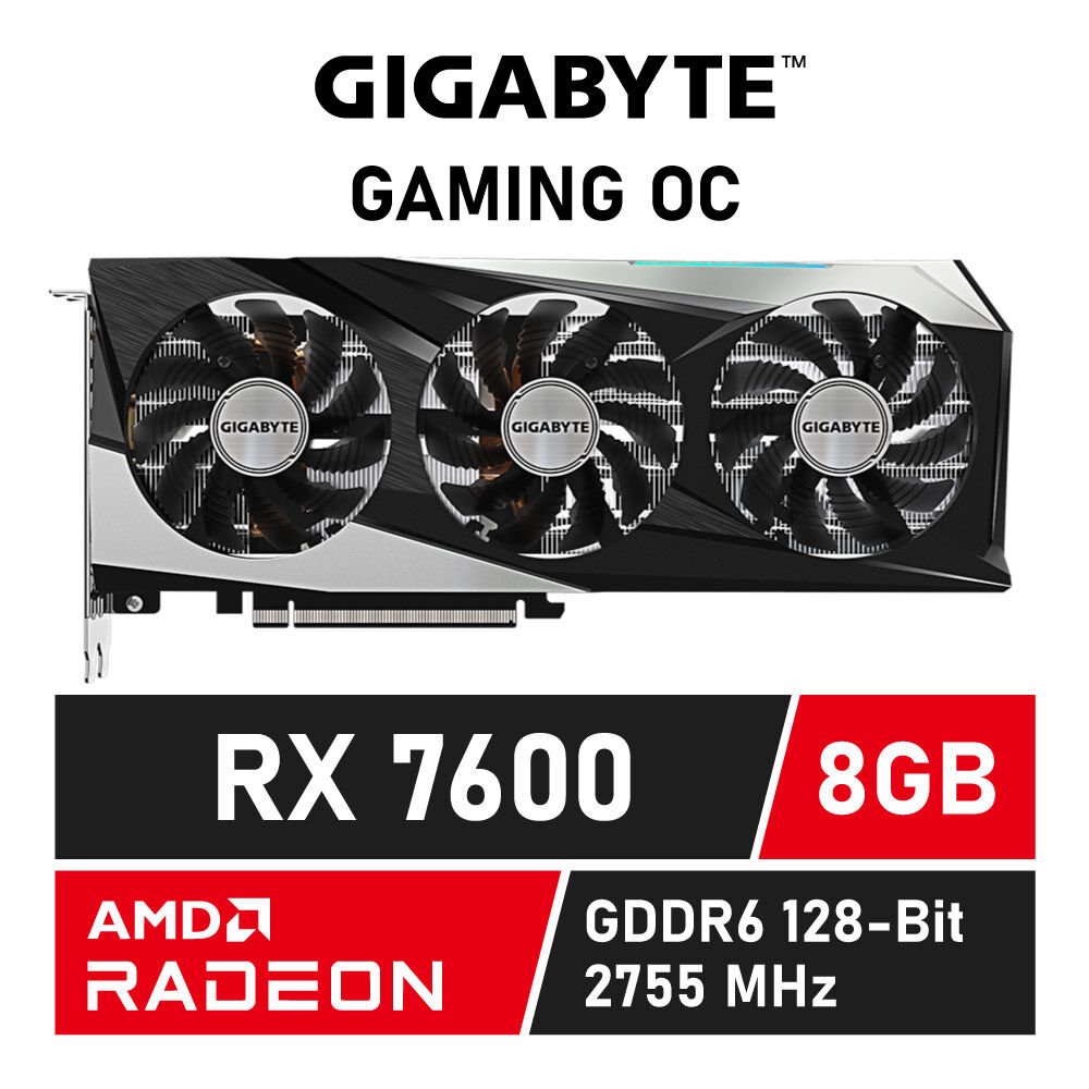 GIGABYTE Radeon RX 7600 GAMING OC 8GB GDDR6 PCI Express 4.0