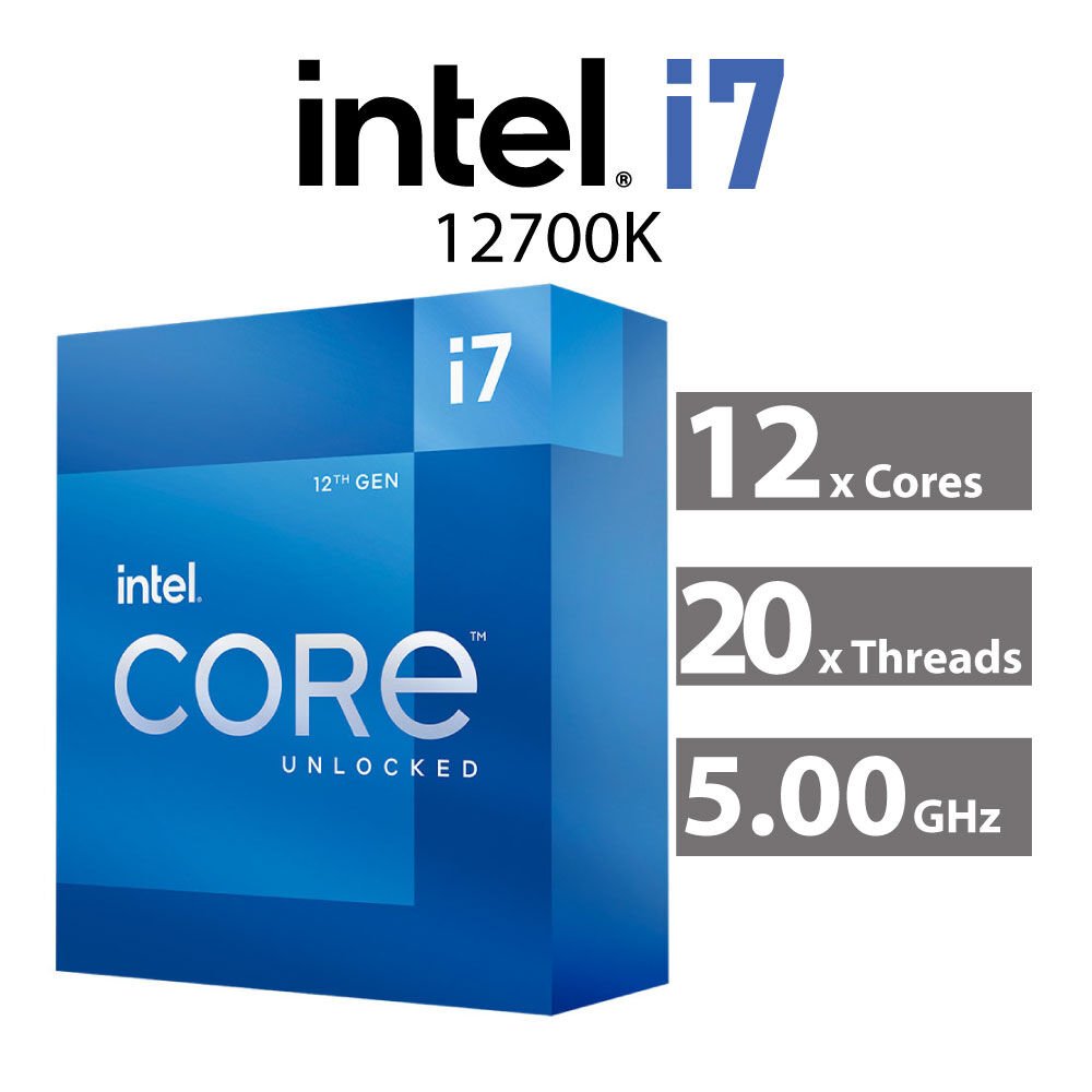 PC avec Intel Core i7-12700K - 12x, 32Go