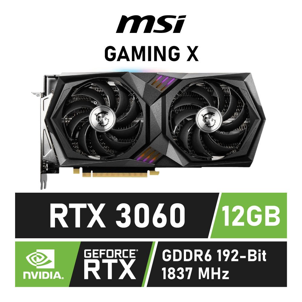 MSI GeForce RTX 3060 GAMING X 12G 12GB GDDR6 RTX3060GAMINGX12G