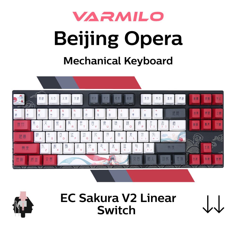 Varmilo MA87 V2 Beijing Opera EC Sakura V2 A33A028A9A3A01A025 TKL Size